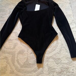 Naked Wardrobe Black Long Sleeve Bodysuit